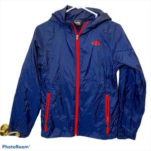 North Face Rain Jacket L 14/16 Navy blue EUC Boys